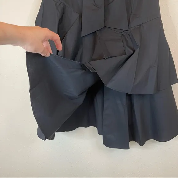 Vince Camuto Ruffle Tie Midi Black Plus Size Skirt Size 16W NWT