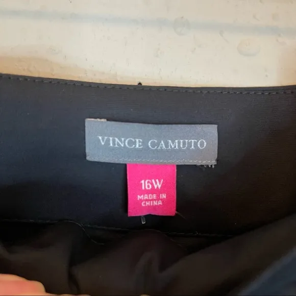 Vince Camuto Ruffle Tie Midi Black Plus Size Skirt Size 16W NWT