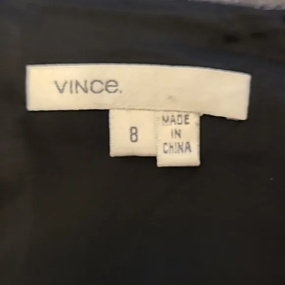 VINCE Colorblock Wool Blend A-Line Skirt Lined Pleated Gray &amp; Black Size 8