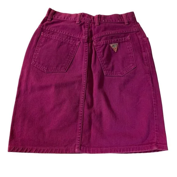 Vintage Guess Georges Marciana Denim skirt tag 28 ( 24)