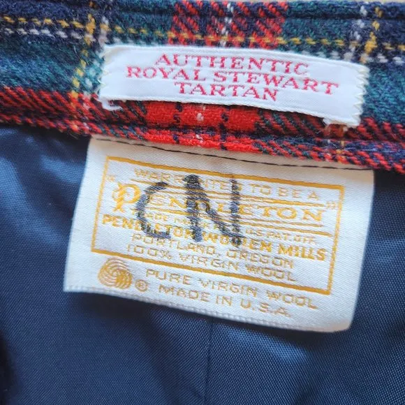 Vintage Pendleton Authentic Royal Stewart Tartan Pencil Skirt Zip Pocket