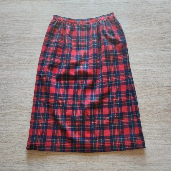 Vintage Pendleton Authentic Royal Stewart Tartan Pencil Skirt Zip Pocket