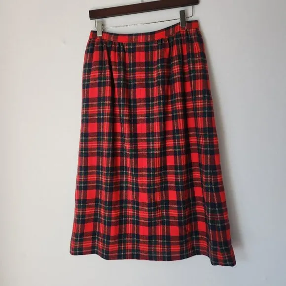 Vintage Pendleton Authentic Royal Stewart Tartan Pencil Skirt Zip Pocket