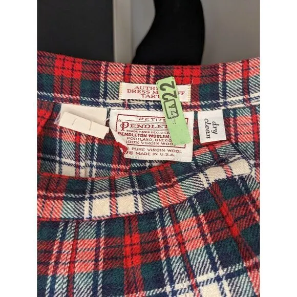 Vintage Pendleton Petite Authentic Dress Macduff Tartan Pleated Midi Skirt - 6P