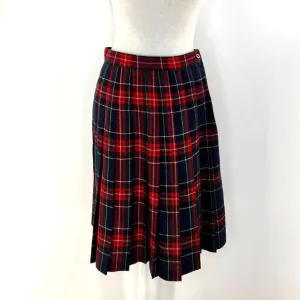 Vintage Pleated Plaid Skirt Tartan School Girl Crustpunk