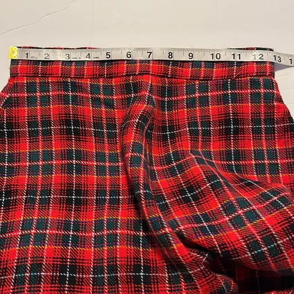 Vintage Red Plaid Tartan Style Print Maxi Skirt