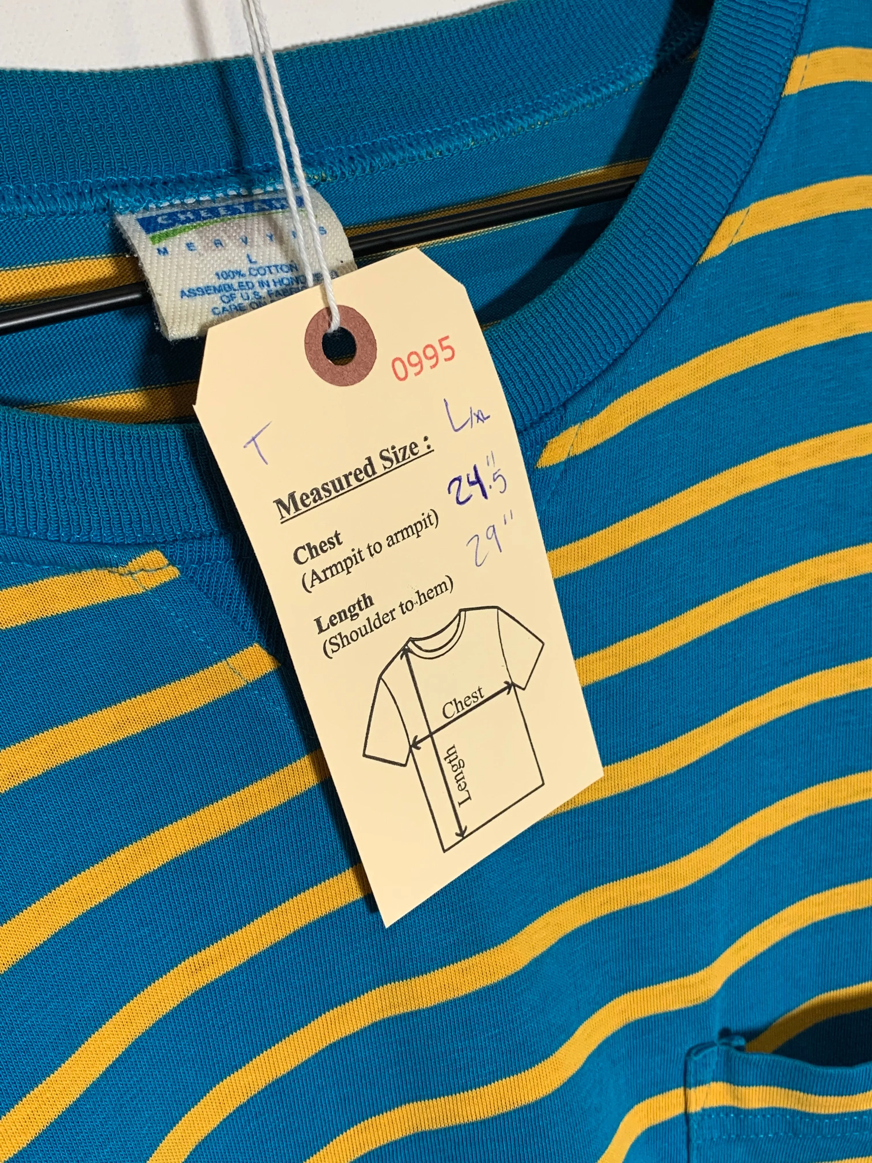 Vintage Striped Pocket Tee (L/XL)