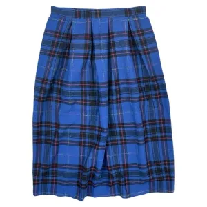 Vintage Tartan Plaid Skirt Size Medium 29&quot; Waist 1970s Wool/Acrylic Blend Midi