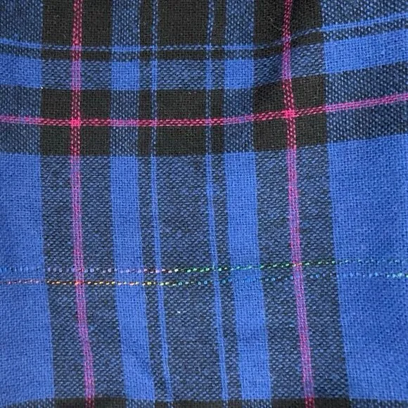 Vintage Tartan Plaid Skirt Size Medium 29&quot; Waist 1970s Wool/Acrylic Blend Midi