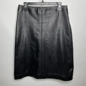 Vintage Y2K Crossing Pointe Black Lambs Leather A-line Skirt