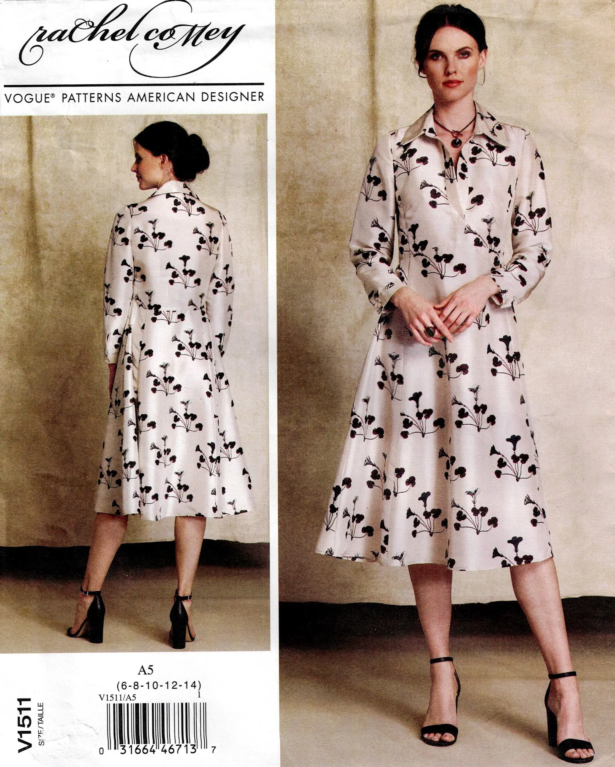 Vogue American Designer 1511 RACHEL COMEY Womens Evening Pullover High Waisted Dress Out Of Print Sewing Pattern Sizes 6 - 14 UNCUT Factory Folded