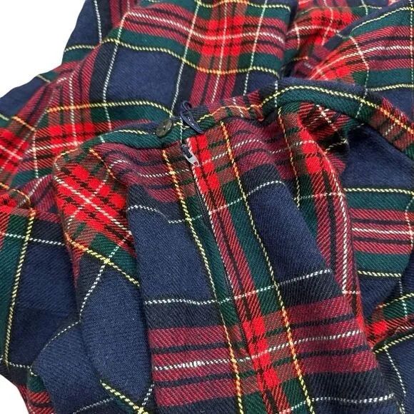 VTG 60s Red Tartan Plaid Full‎ Maxi Skirt Junior Mates by Classic of Boston Sz S