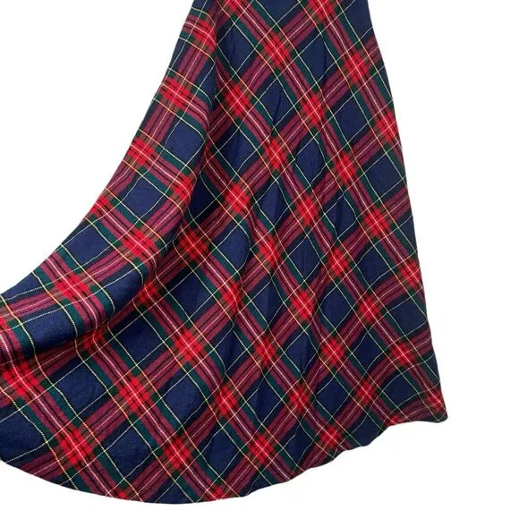 VTG 60s Red Tartan Plaid Full‎ Maxi Skirt Junior Mates by Classic of Boston Sz S
