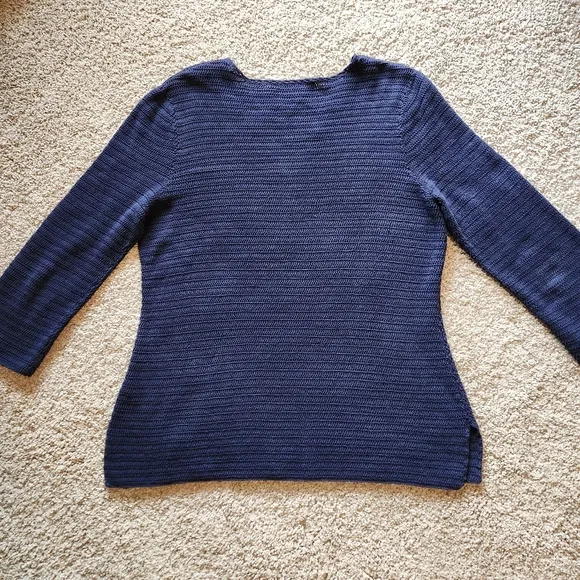 VTG Ralph Lauren Hand Knit Sweater Size L Color Navy
