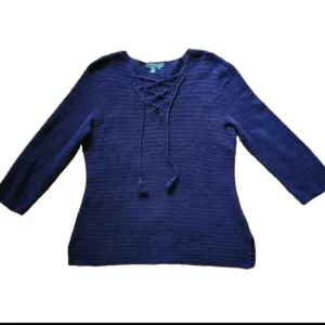VTG Ralph Lauren Hand Knit Sweater Size L Color Navy