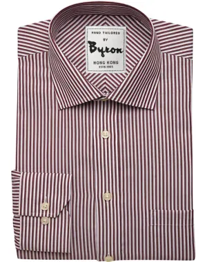 White and Dk Brown Striped Shirt