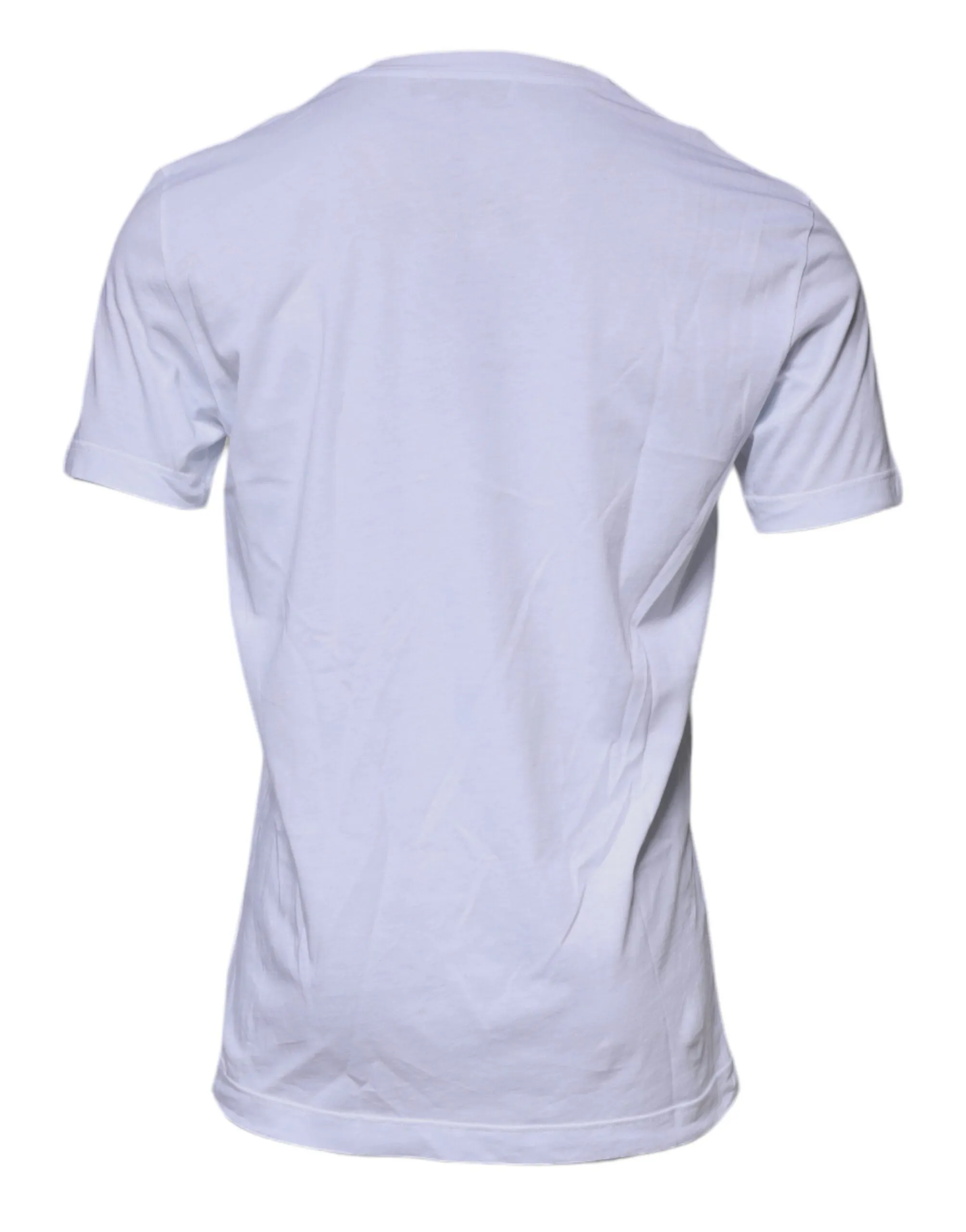 White Logo Patch Cotton Crew Neck T-shirt