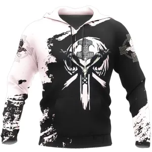White Viking Hoodie – Mjolnir