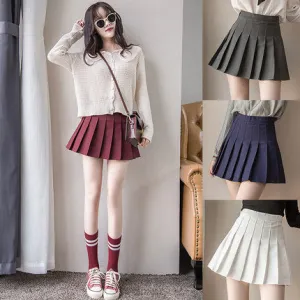 Winter wool Thicken  high waist plaid skirt KF25066