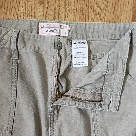 Y2K Levi Utility Denim Maxi Skirt size 4 Misses Sage Green