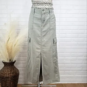 Y2K Levi Utility Denim Maxi Skirt size 4 Misses Sage Green
