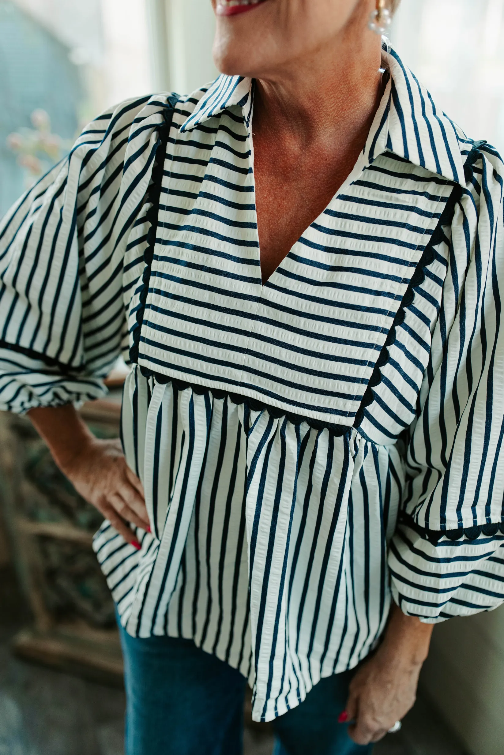 Yes Captain Stripe Top