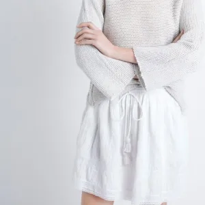 Zadig &amp; Voltaire Joxini Striped White Mini Skirt Lace High Waisted XS