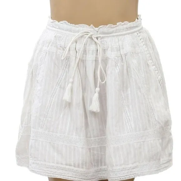 Zadig &amp; Voltaire Joxini Striped White Mini Skirt Lace High Waisted XS