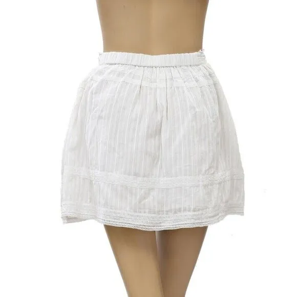Zadig &amp; Voltaire Joxini Striped White Mini Skirt Lace High Waisted XS