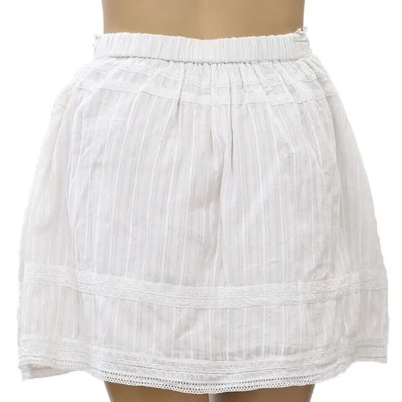 Zadig &amp; Voltaire Joxini Striped White Mini Skirt Lace High Waisted XS