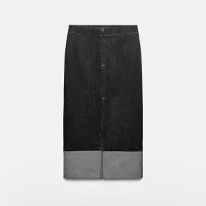 ZARA Denim skirt with slit ZW collection