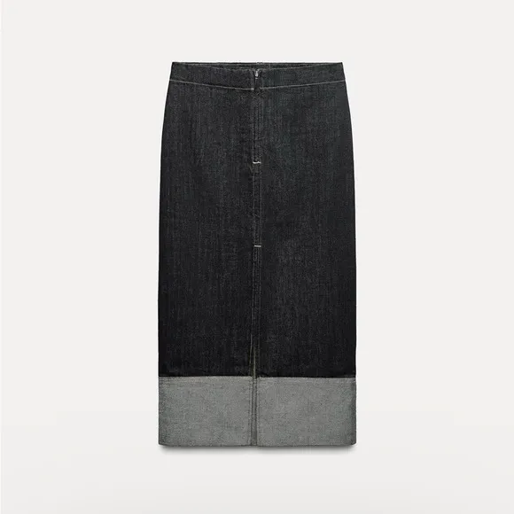ZARA Denim skirt with slit ZW collection