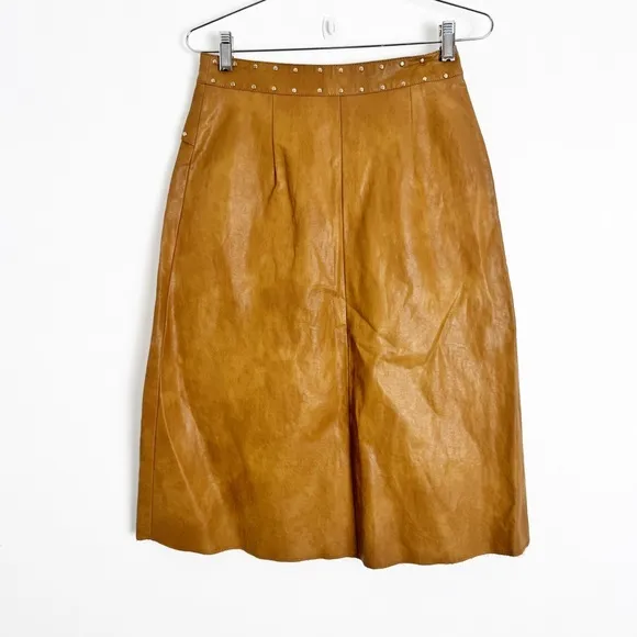 Zara Faux Leather A line Skirt Tan size S