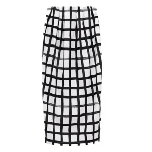 Zara High-waisted Midi Black &amp; White MidiSkirt Size Medium)