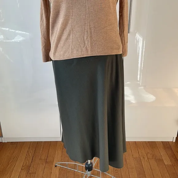 ZARA Limited Edition Midi Skirt Color-Khaki Size-XL NWT