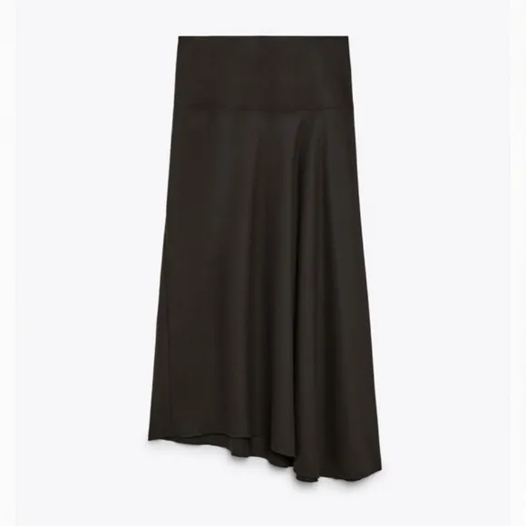 ZARA Limited Edition Midi Skirt Color-Khaki Size-XL NWT