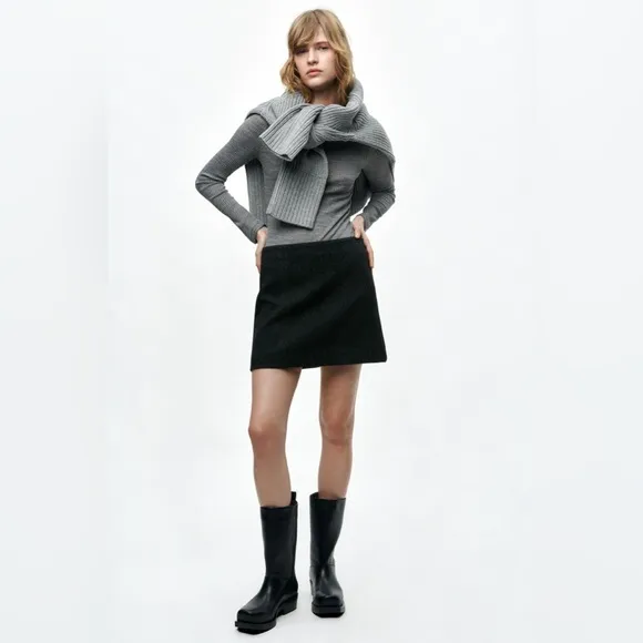 ZARA WOOL BLEND MINI SKIRT ZW COLLECTION