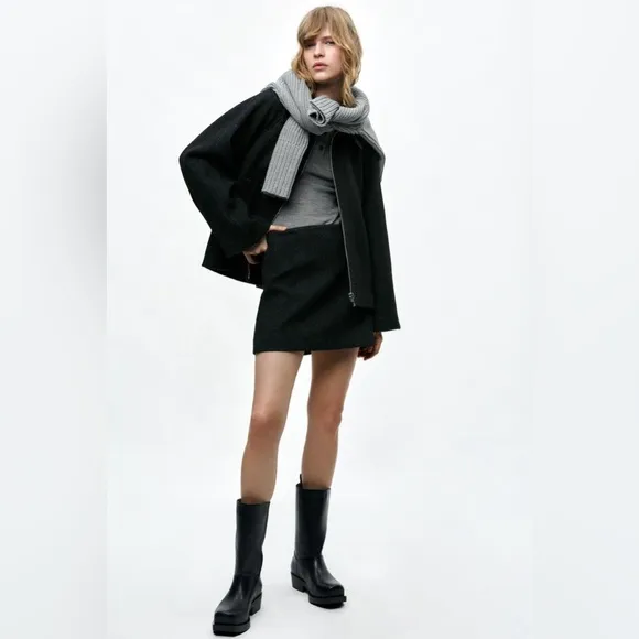 ZARA WOOL BLEND MINI SKIRT ZW COLLECTION