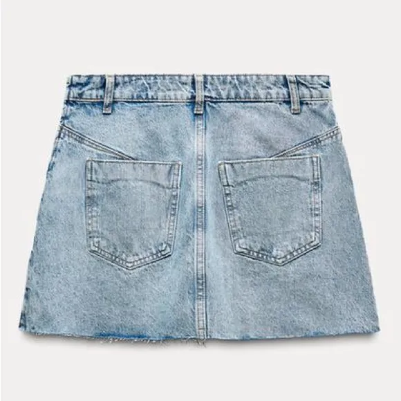 ZARA Z1975 DENIM SKIRT WITH LACING
