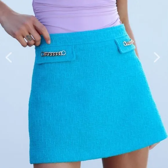Zara chain trim mini skirt